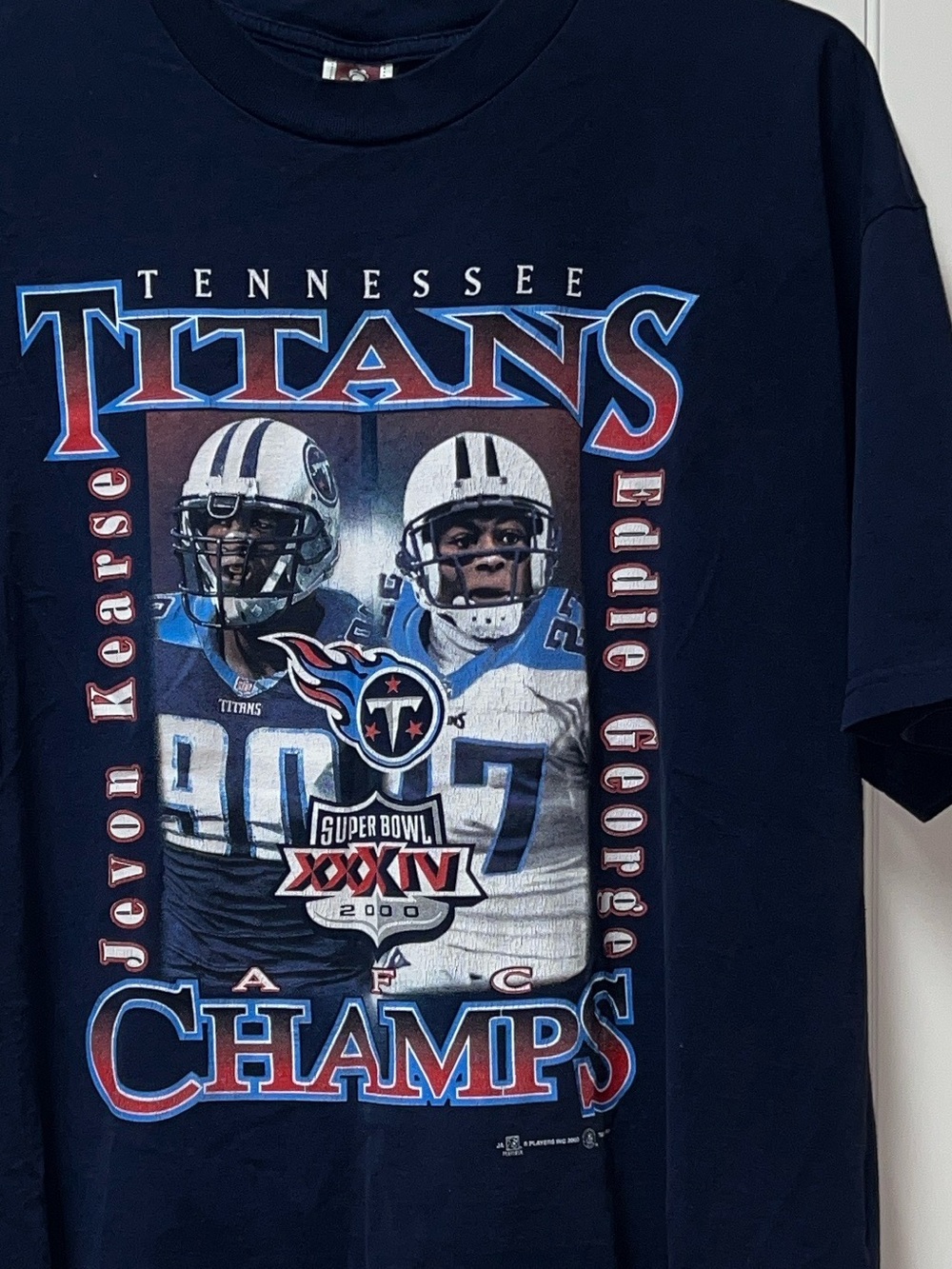 Y2K Tennessee Titans Super Bowl Shirt XXL 2000 Vintage Eddie George Kearse